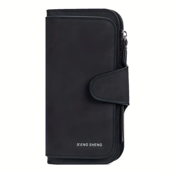 Sleek Minimalist Wallet with Secure Clutch Card Case in Black - NWT - Picture 1 of 6